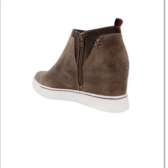 Sugar Wedge Sneakers sz 6 Casual Zip Sides NEW #G290 - Picture 2 of 6